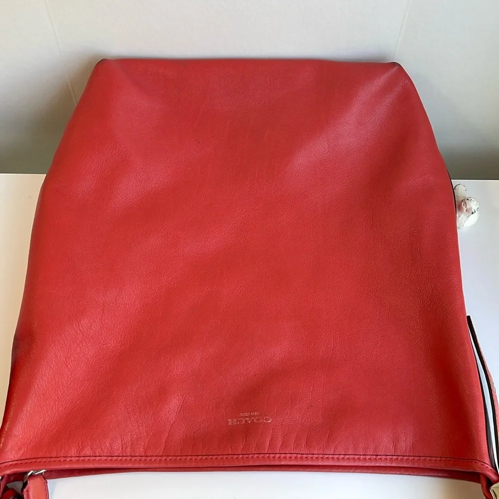 COACH Legacy Leather Duffle Bag In Coral Red